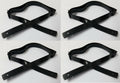 Army Chinstrap Black 3/8" Style Hi Sheen Adjustable Metal Buckle x4 NEW