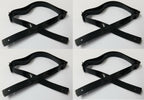 Army Chinstrap Black 3/8" Style Hi Sheen Adjustable Metal Buckle x4 NEW