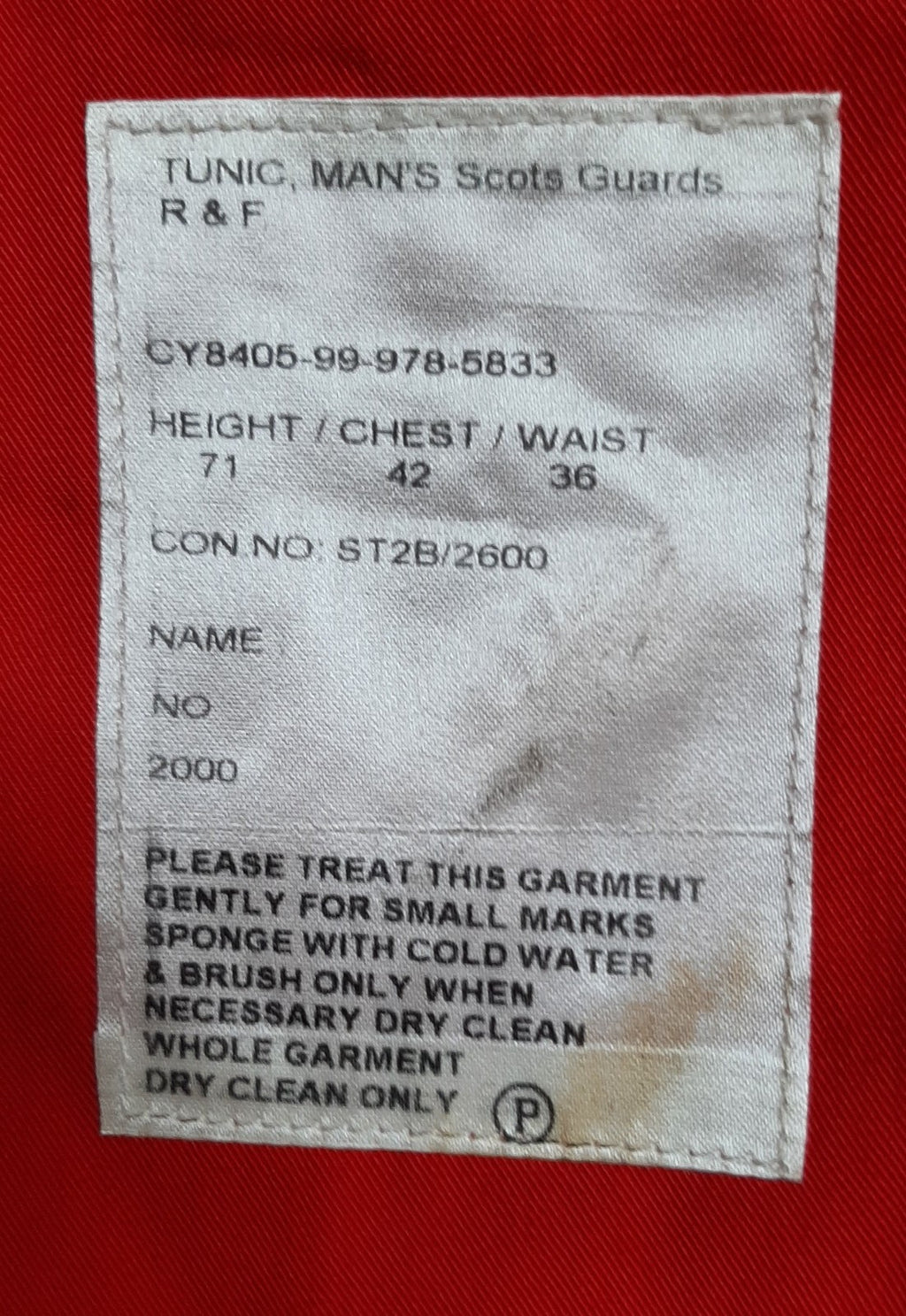 Scots Guards Tunic RED No Rank Ceremonial & Parade Royal Guards British Army C42