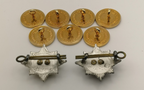 Royal Dragoon Guards RDG Flat British Army No1 Jacket Buttons Set of 7 and Collar Dogs