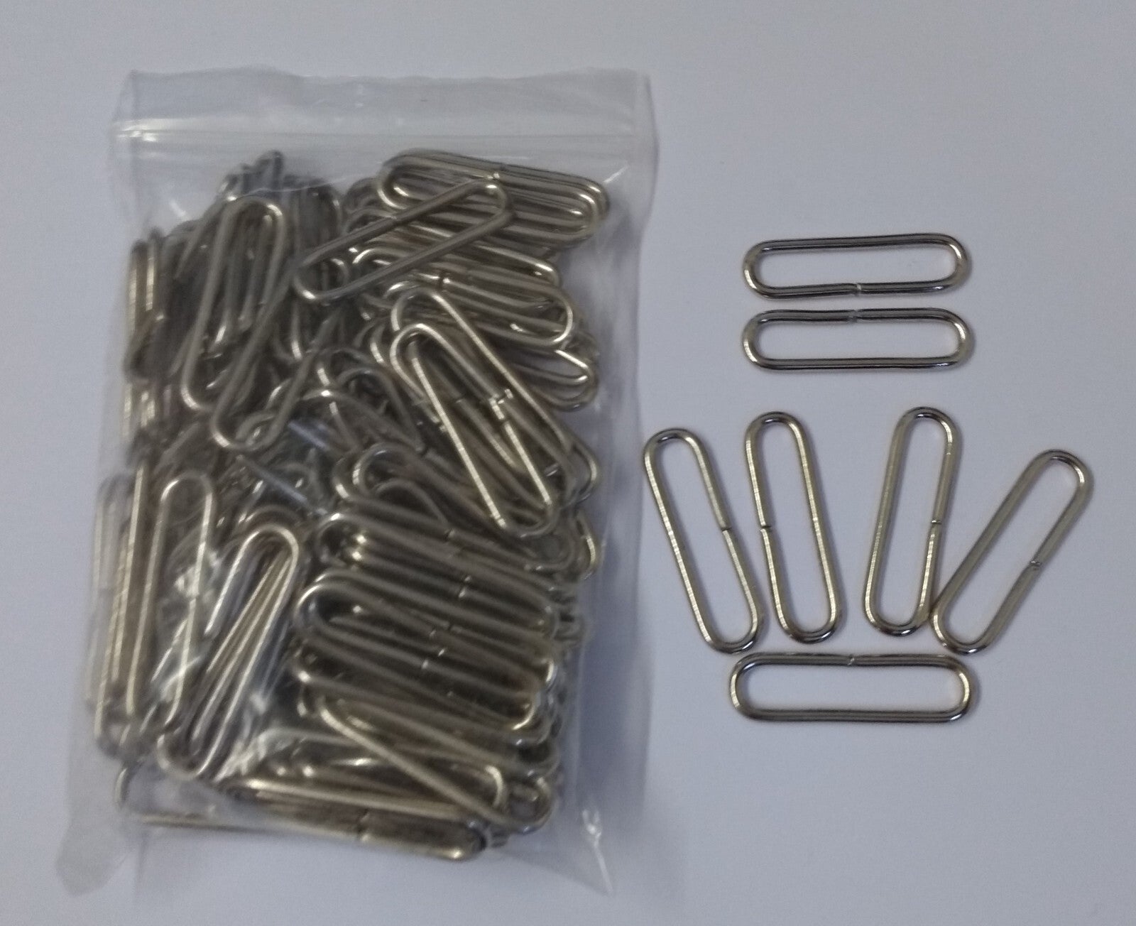Belt Loops 1" Chrome Coloured Metal Loop Over Stay For Straps & Belting UK Made