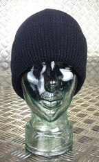 Genuine US Army Black Beanie Hat / Watch Cap 100% Wool - NEW