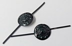 Black Rosettes Insignia British Made Split Pin Vintage Subdued Rose Crown X4
