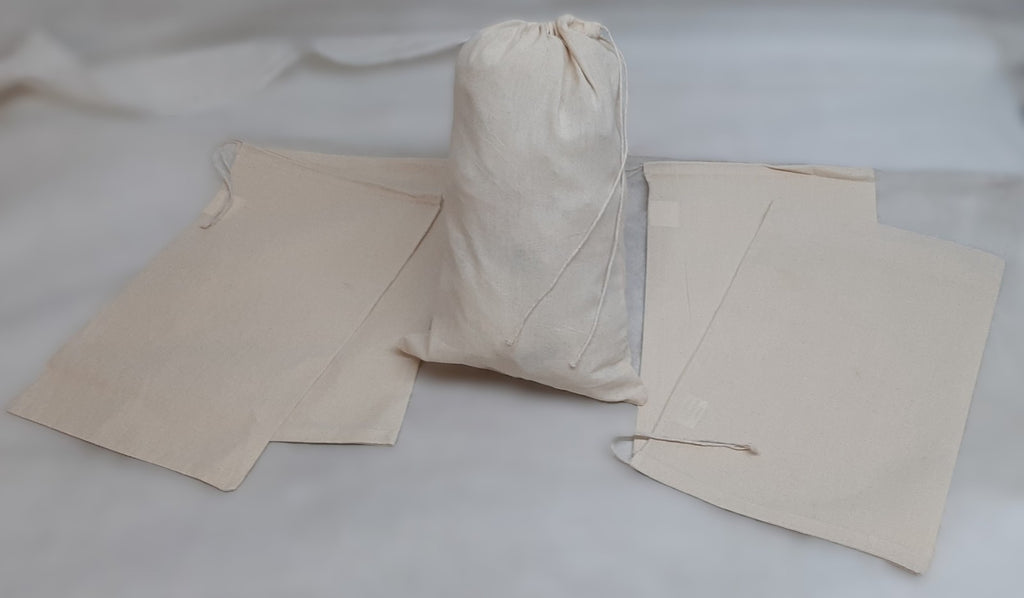 Cotton Drawstring Bags 40cm x 25cm British Army Multi Purpose Linen Pouch x5