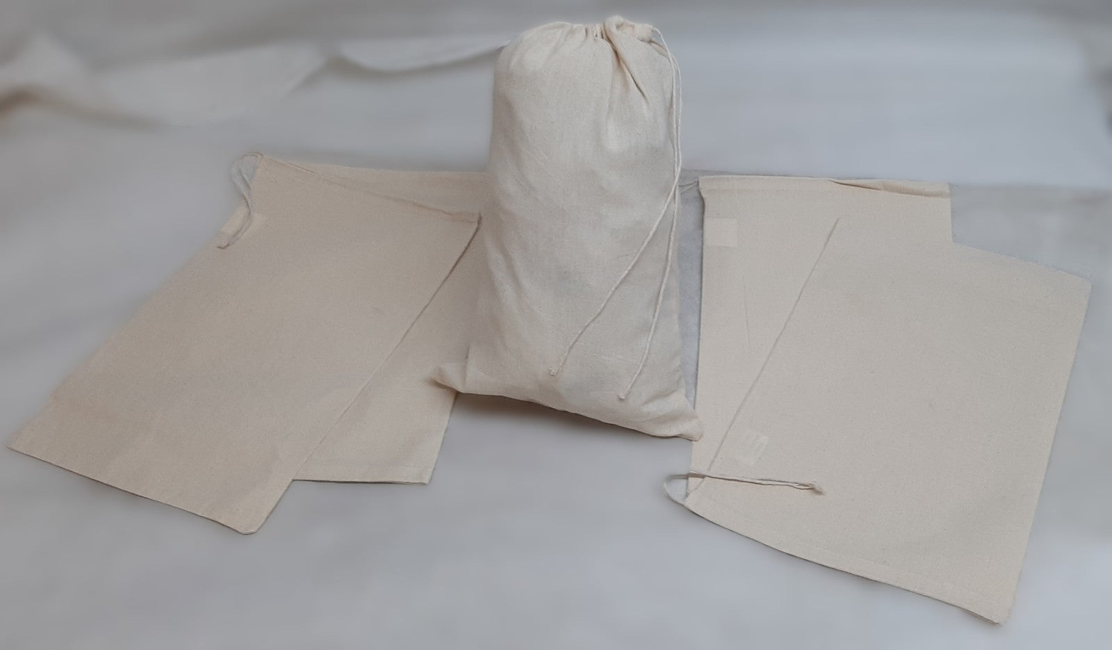 Cotton Drawstring Bags 40cm x 25cm British Army Multi Purpose Linen Pouch x5