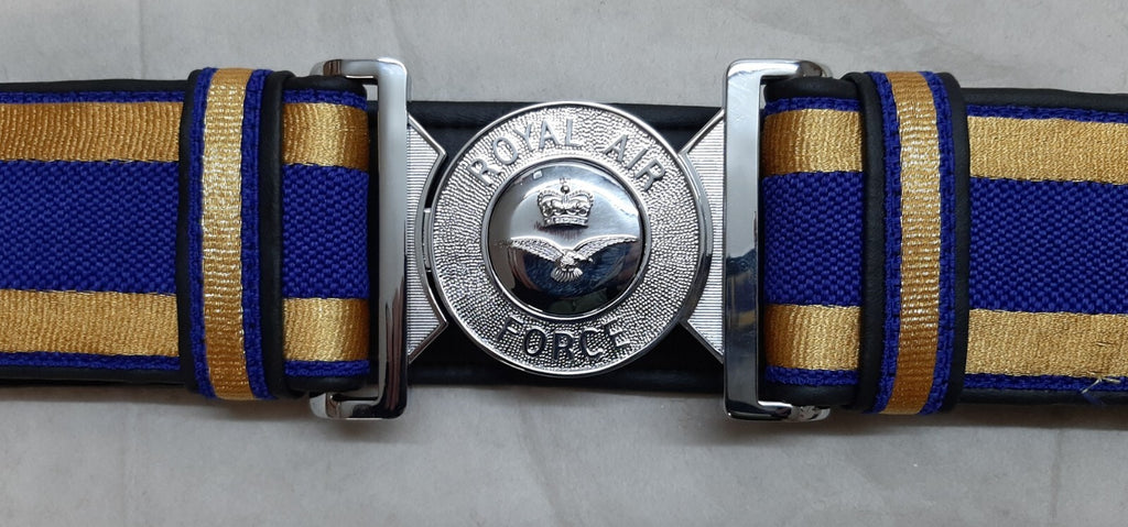 Hobson Production Sample Blue & Gold Ceremonial Belt With RAF Royal Air Force Locket