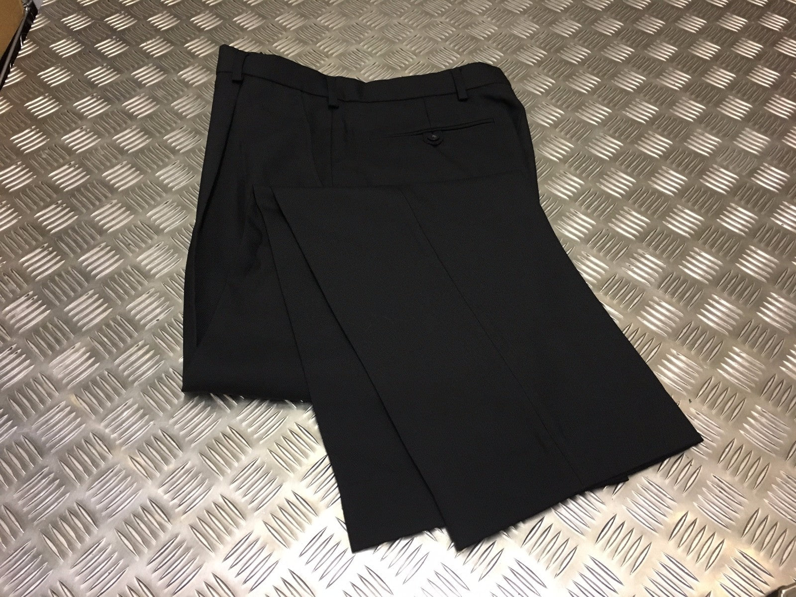 Formal Trousers Black Wool Mix Retro Made in the UK - New