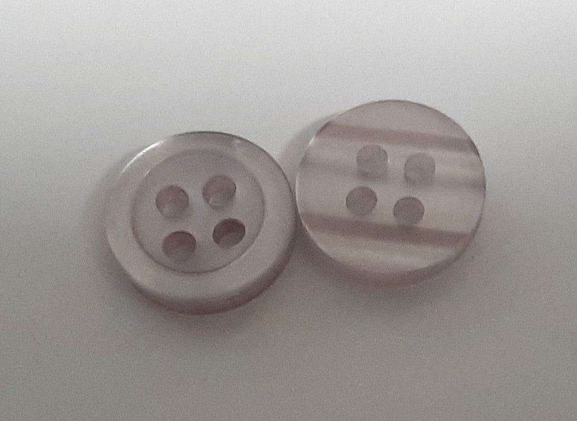 10 Vintage Buttons 4 Hole For Dress Shirts Pearlesque Cool Blue 9.9mm NOS