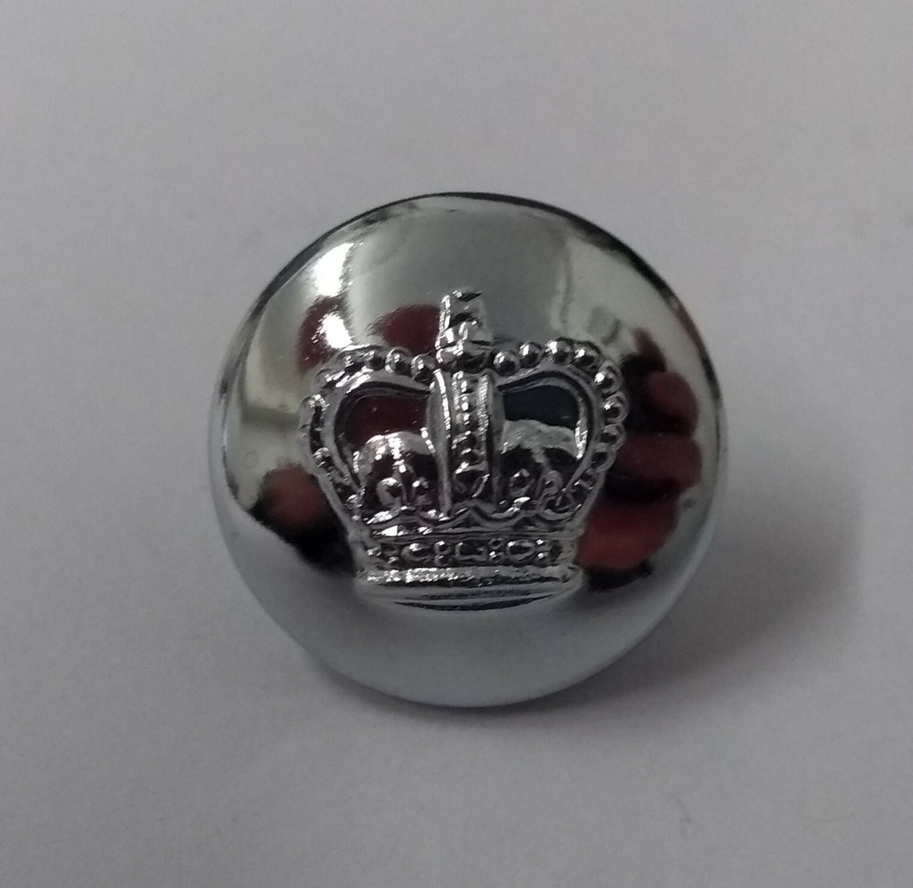 St Edwards Crown Buttons Chrome 1 Pair British Made New Old Stock 1 Pair