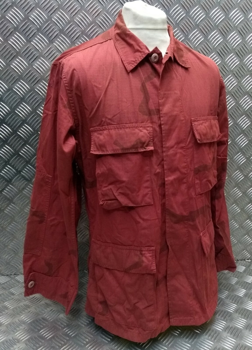 U.S Vintage Lightweight Rip Stop Camo Jacket Over Dyed Medium-Short