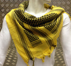 100% Cotton Shemagh / Arab Scarf / Pashmina / Wrap / Sarong. Black on Yellow NEW