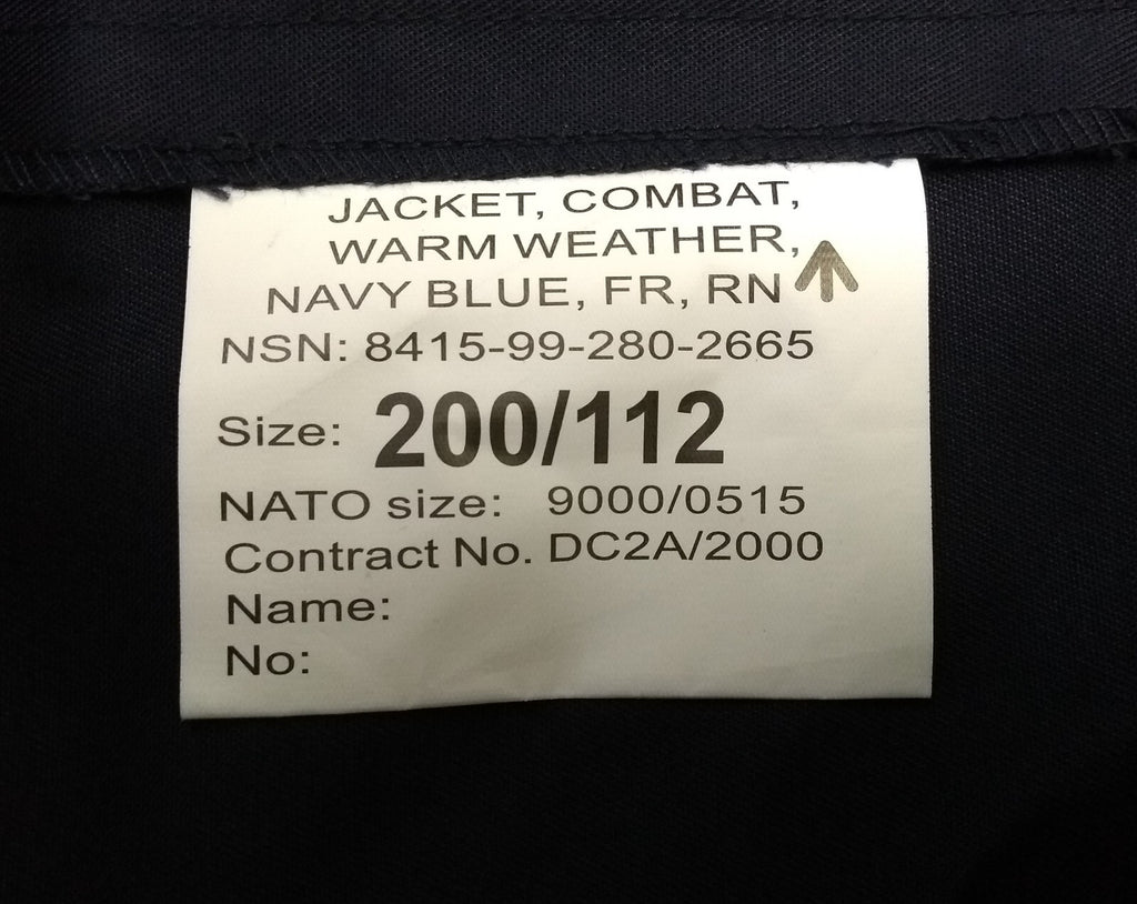 Navy Blue Warm Weather Fire Resistant RN AWD & No4 Working Jacket 200/112cm