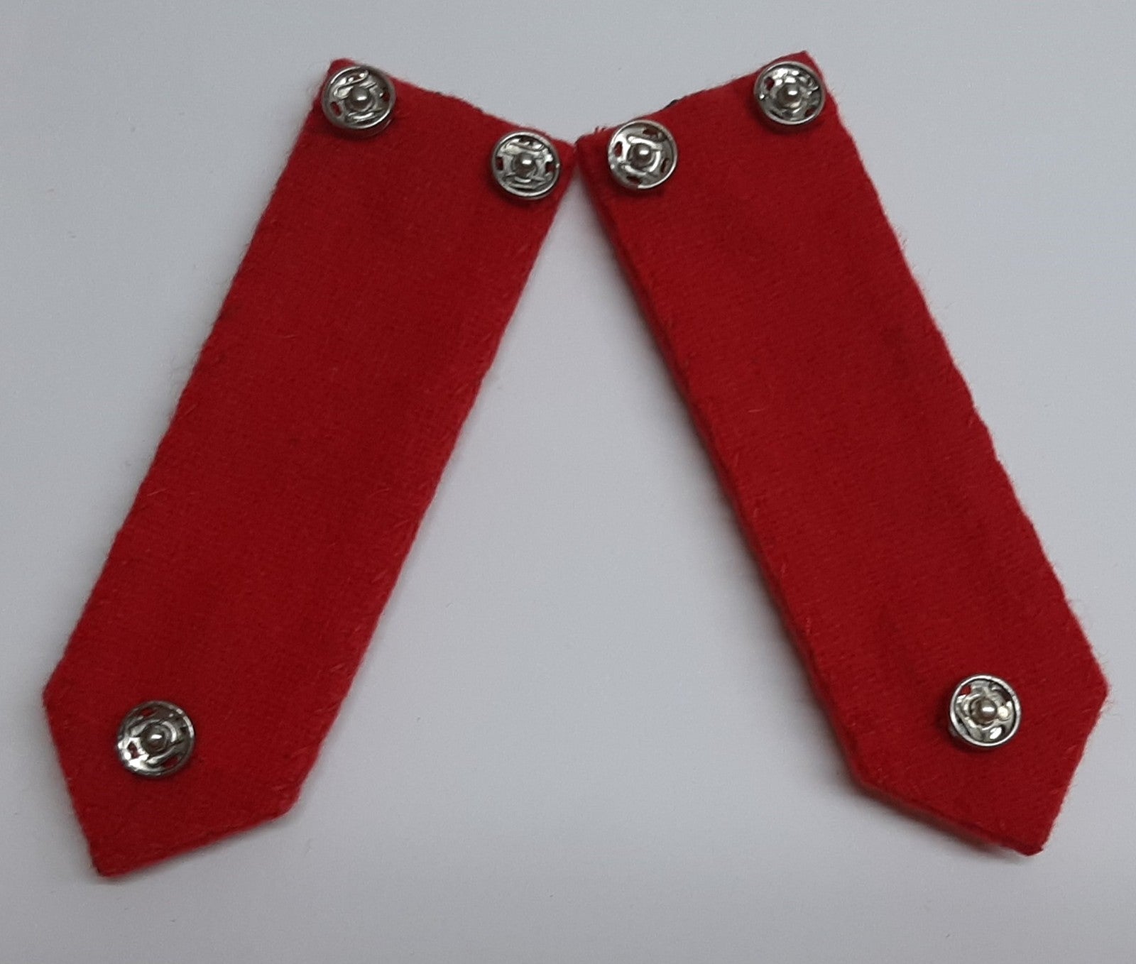 RED Officer's Gorgets British Made Army Pattern with Twill Cord and Buttons