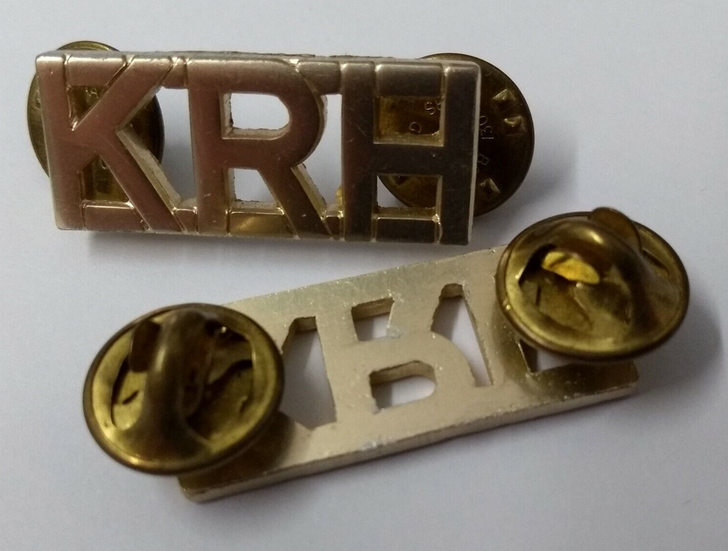 KRH Shoulder Title Badges Used Genuine British