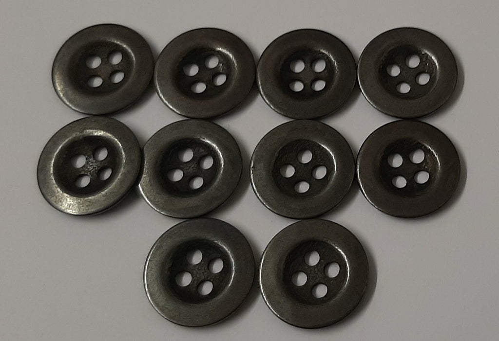 Vintage Metal Buttons 4 Hole Raw Metal 26L Diameter For Suspenders X10 ASBT300