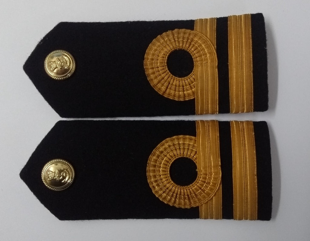 Vintage RN Shoulder Rank Boards Lieutenant LT Gold Lace Genuine Royal Navy Issue