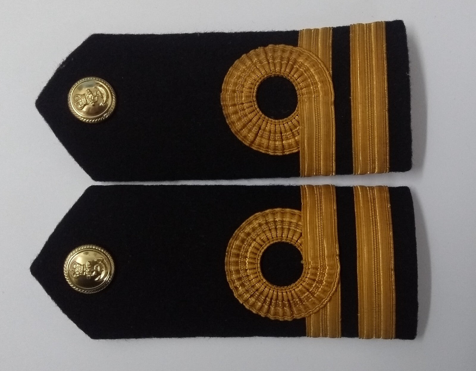 Vintage RN Shoulder Rank Boards Lieutenant LT Gold Lace Genuine Royal Navy Issue