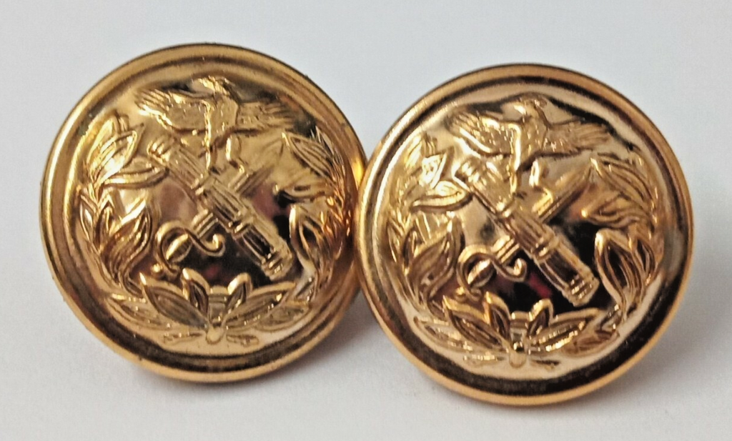 Genuine Issue General Rank Insignia Gold Ring Back Buttons x 2 NEW