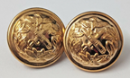 Genuine Issue General Rank Insignia Gold Ring Back Buttons x 2 NEW