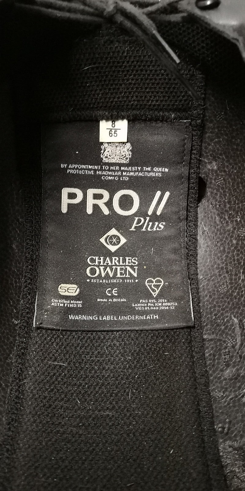 Charles Owen Helmet Pro Plus 2 Jockey / Equestrian Black Size 65cm