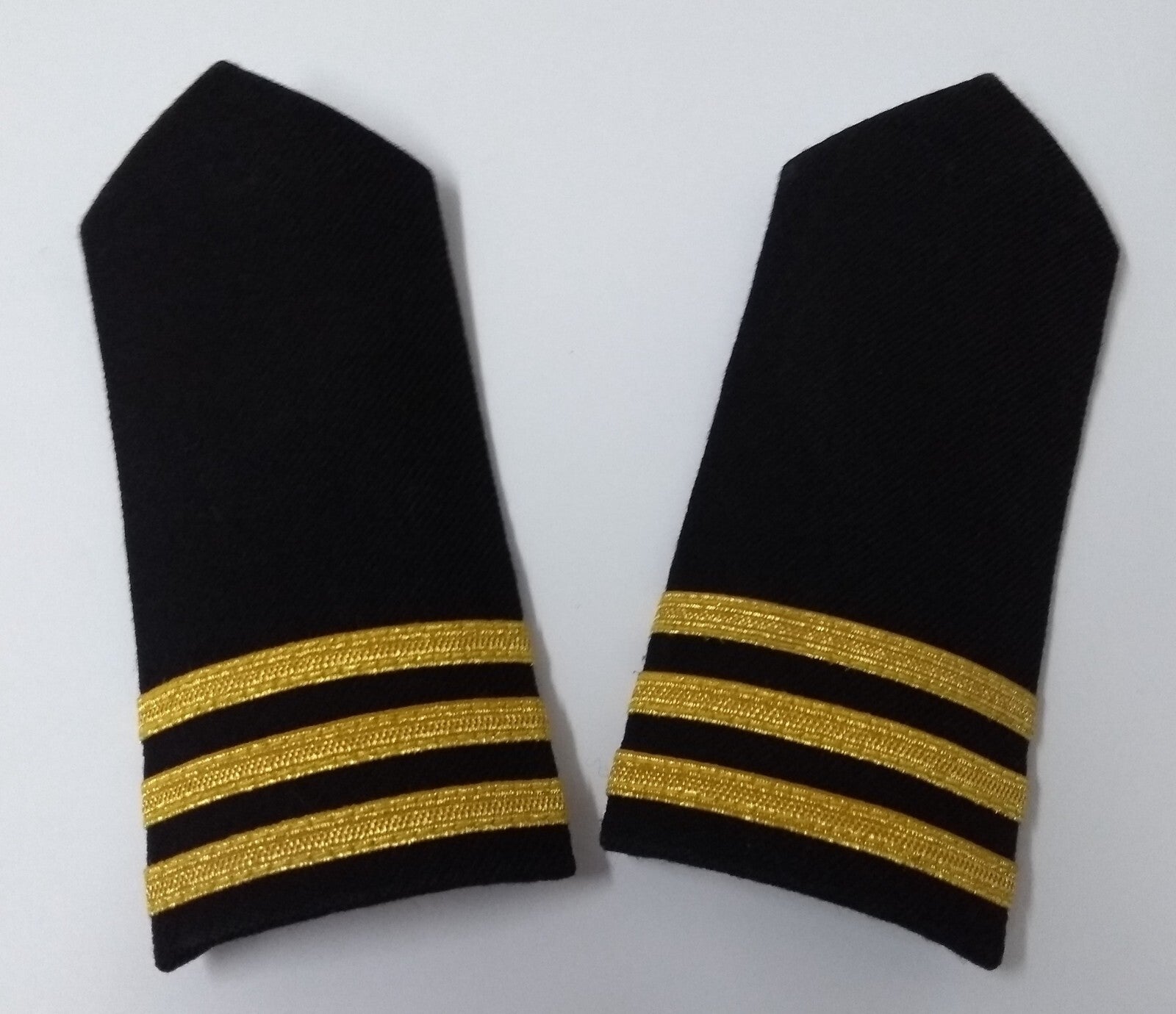 Naval 3 Bar No1 Shoulder Boards Epaulette Black & Gold Detail Fancy Dress