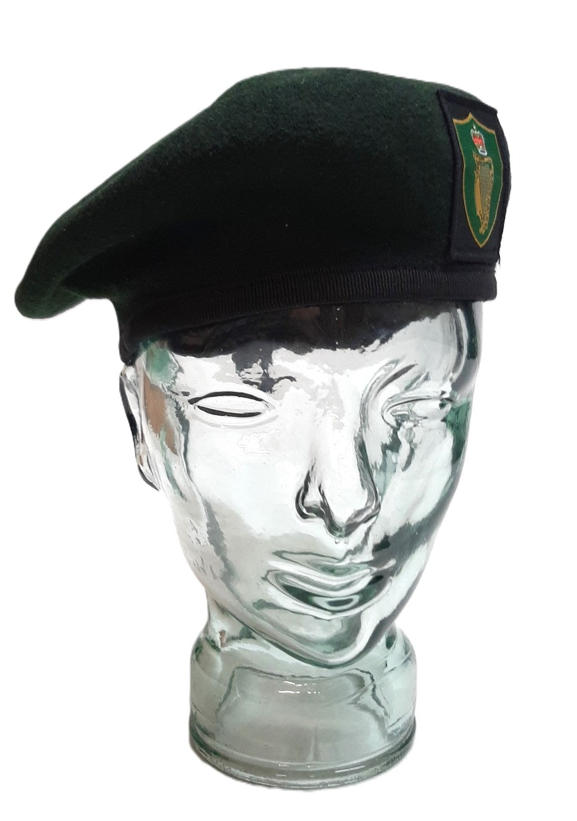 Irish Green Beret With Harp British Army HQ N.I Command Insignia Patch Size 7