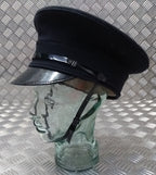 Black Dress Hat Genuine British Made Uniform Visor Cap - Assorted Sizes