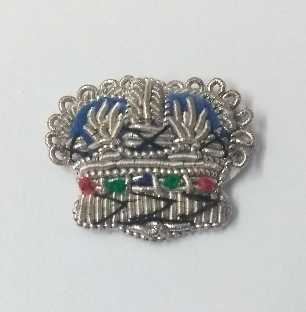British Rank Crown Wire Braided Small Officers Issue Sew on Patch