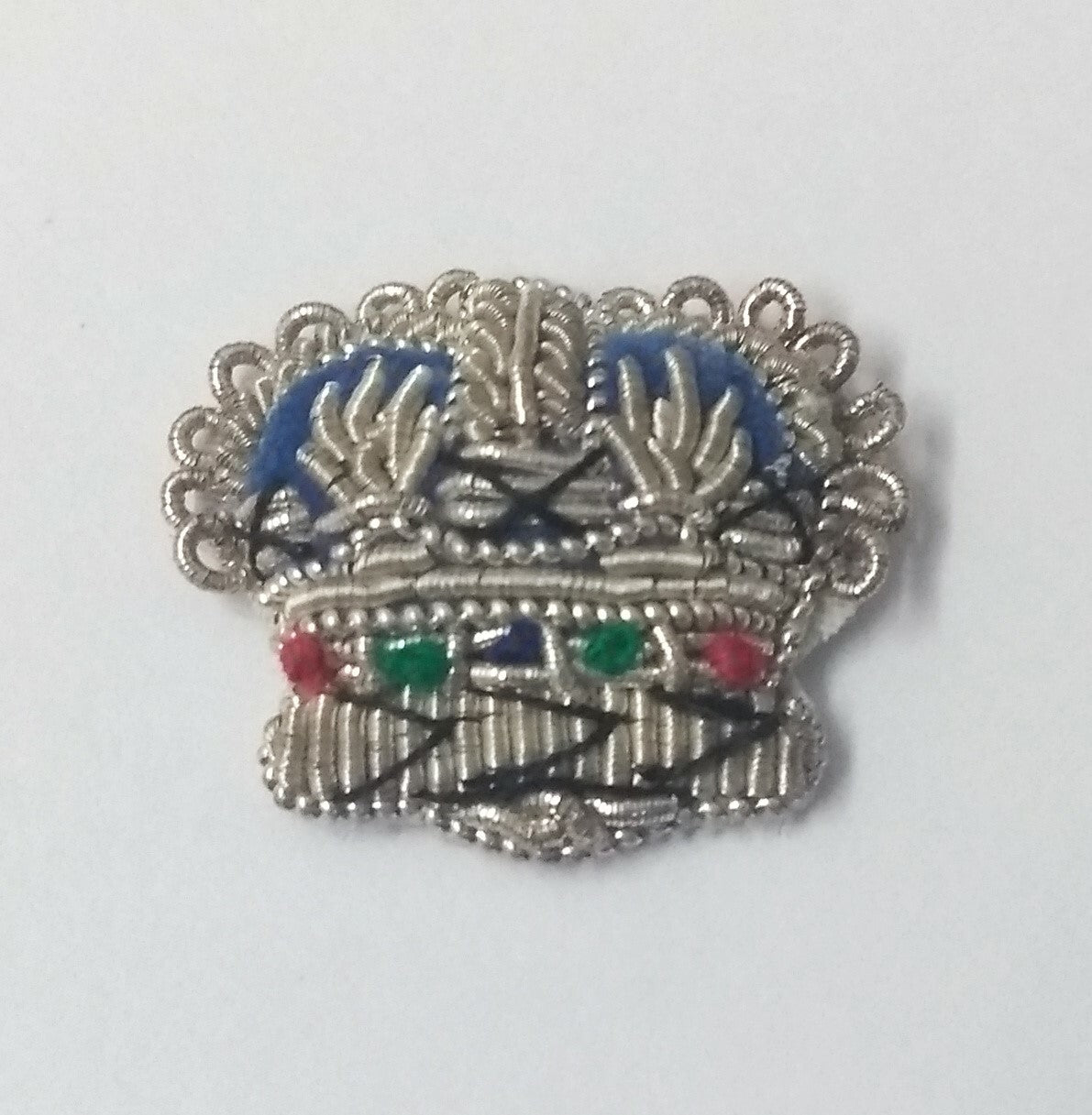 British Rank Crown Wire Braided Small Officers Issue Sew on Patch