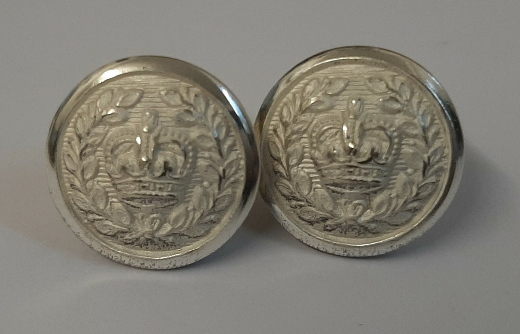 Genuine British Issue Royal Crown With Border Buttons 1 Pair ASBT297