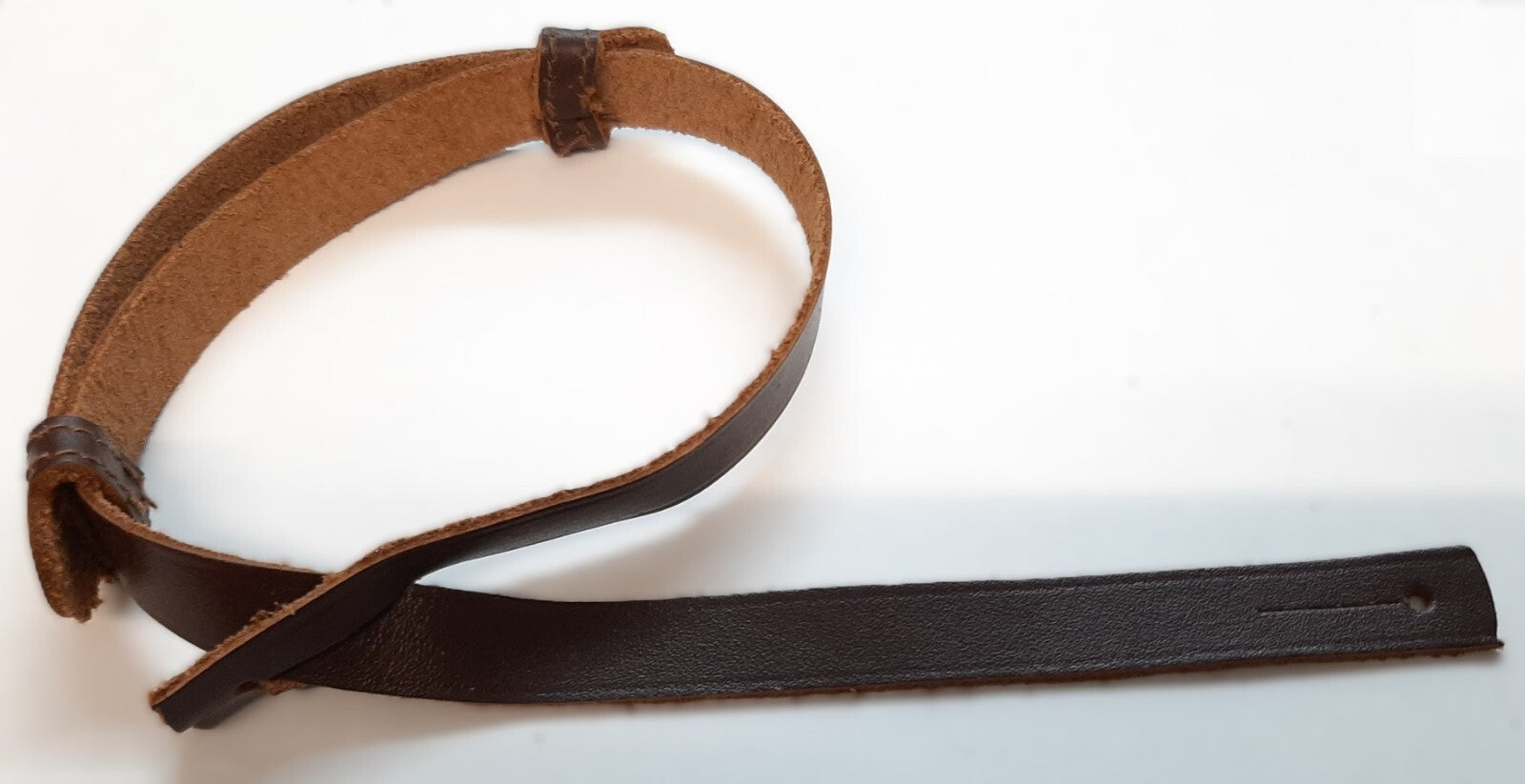 No2 Army Chinstrap Brown Leather Officers Khaki Hat Chin Strap- NEW