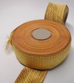 Gold Metallised Polyester Bias & Stand Pattern Lace 41mm wide