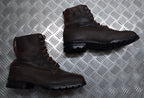 Vintage Brown Boots 1940s Pattern With 1960s Rubber Tread Sole 8 Eyelet Size 44