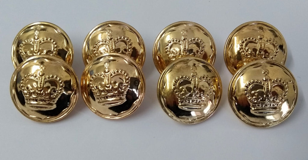 EIIR Crown Buttons Last Edition Queens Royal Crown Insignia Decorative Edging X8
