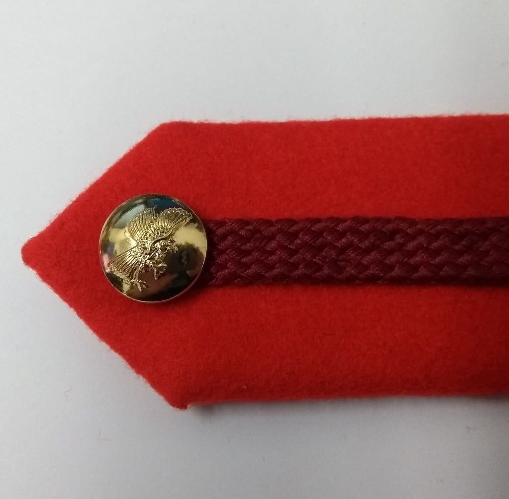 SNR Rank Gorgets Scarlet Red Melton & Maroon Braid Detail For Senior Officers