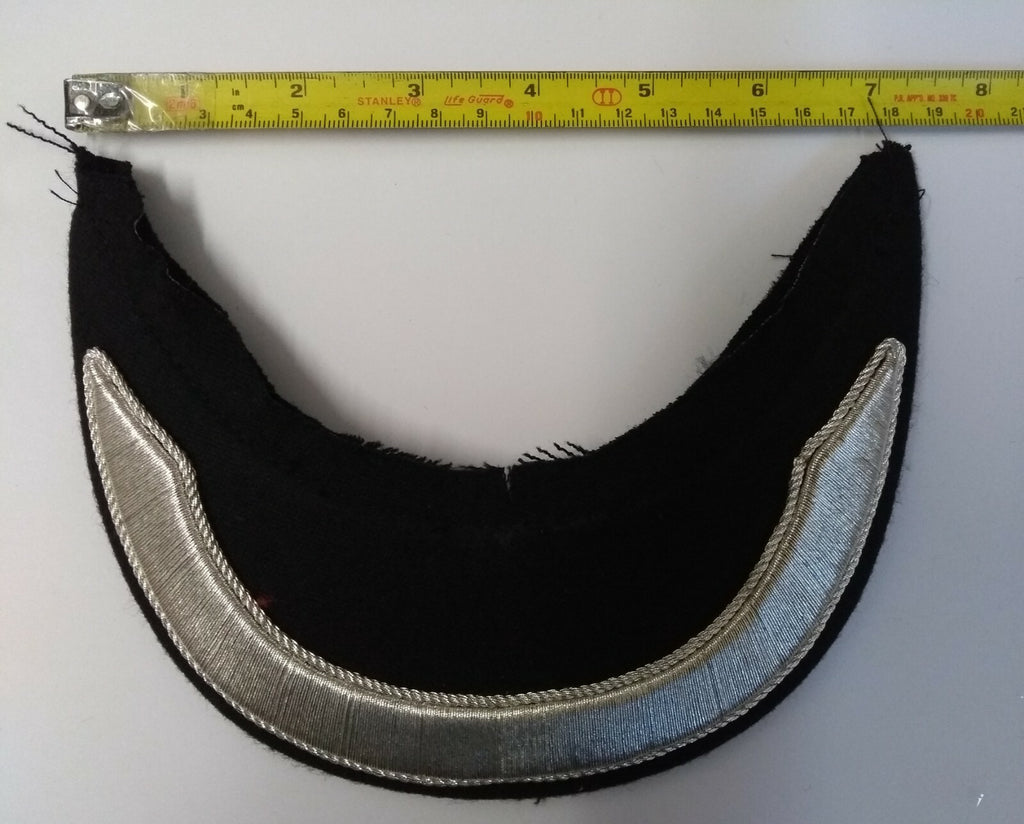 Genuine British Made Senior Officer 3/4" Silver Braid Dress Cap Peak NEW