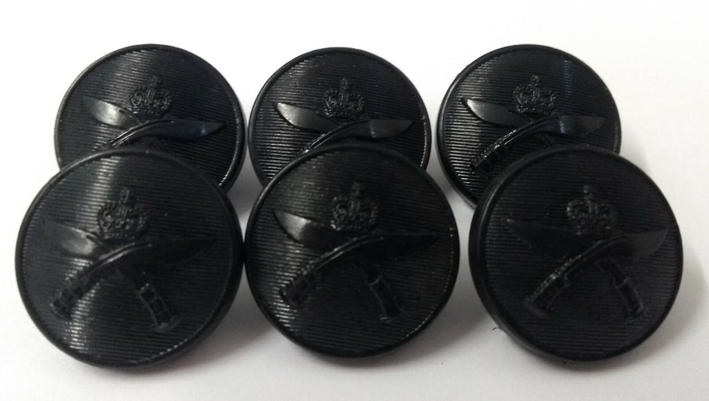 Genuine British Army Queens Gurkha (Rifles) Issue Dress Black Buttons RGR X 10