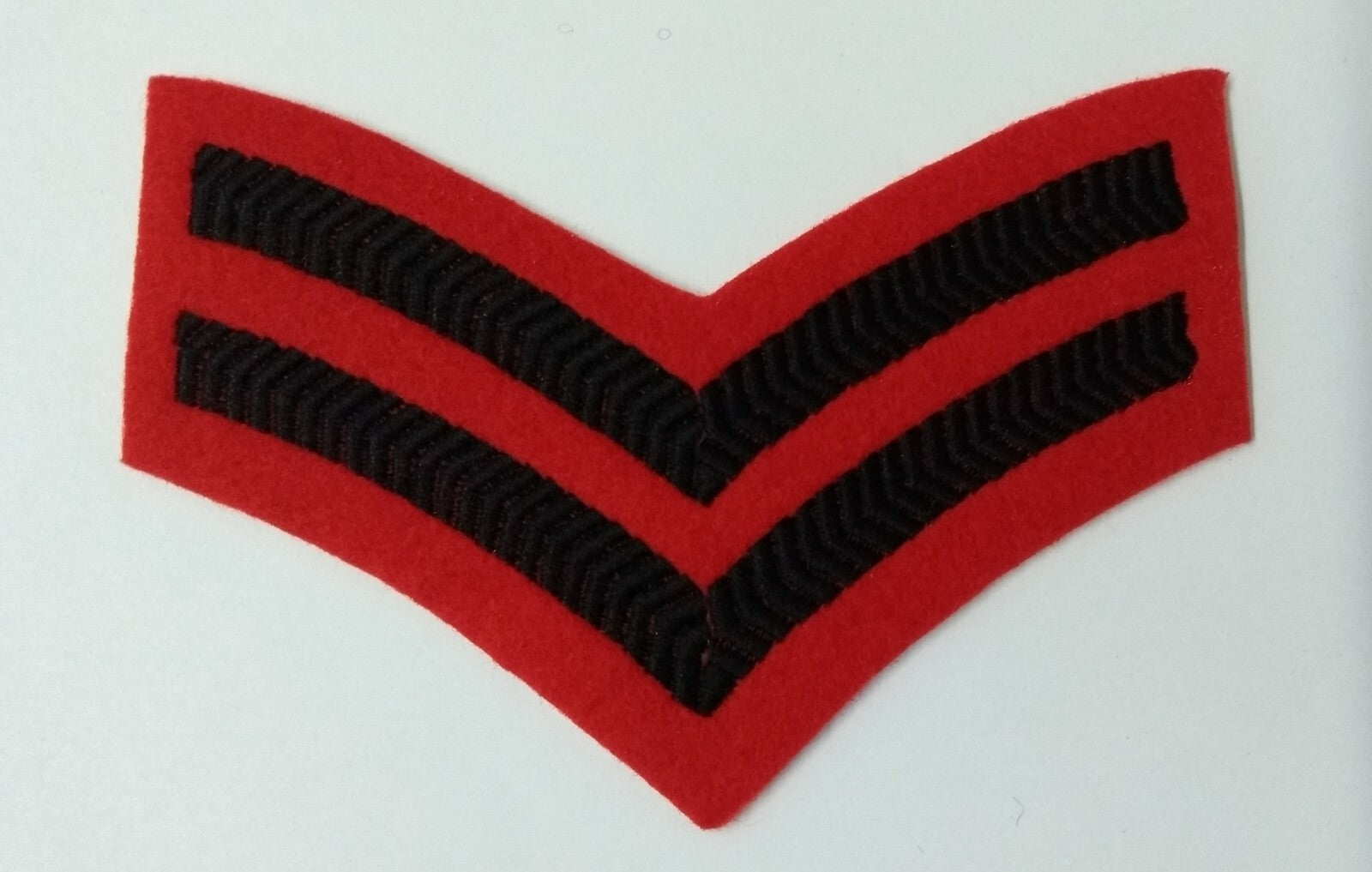 British Army Gurkha Corporal Chevrons On Scarlet Felt Ranks Stripes