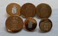 RAOC Army Buttons British Royal Ordnance Corps Assorted Small/Medium x 6