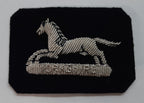 Prince of Wales Own Yorkshire Regiment Beret Badge Silver Wire on Black NOS