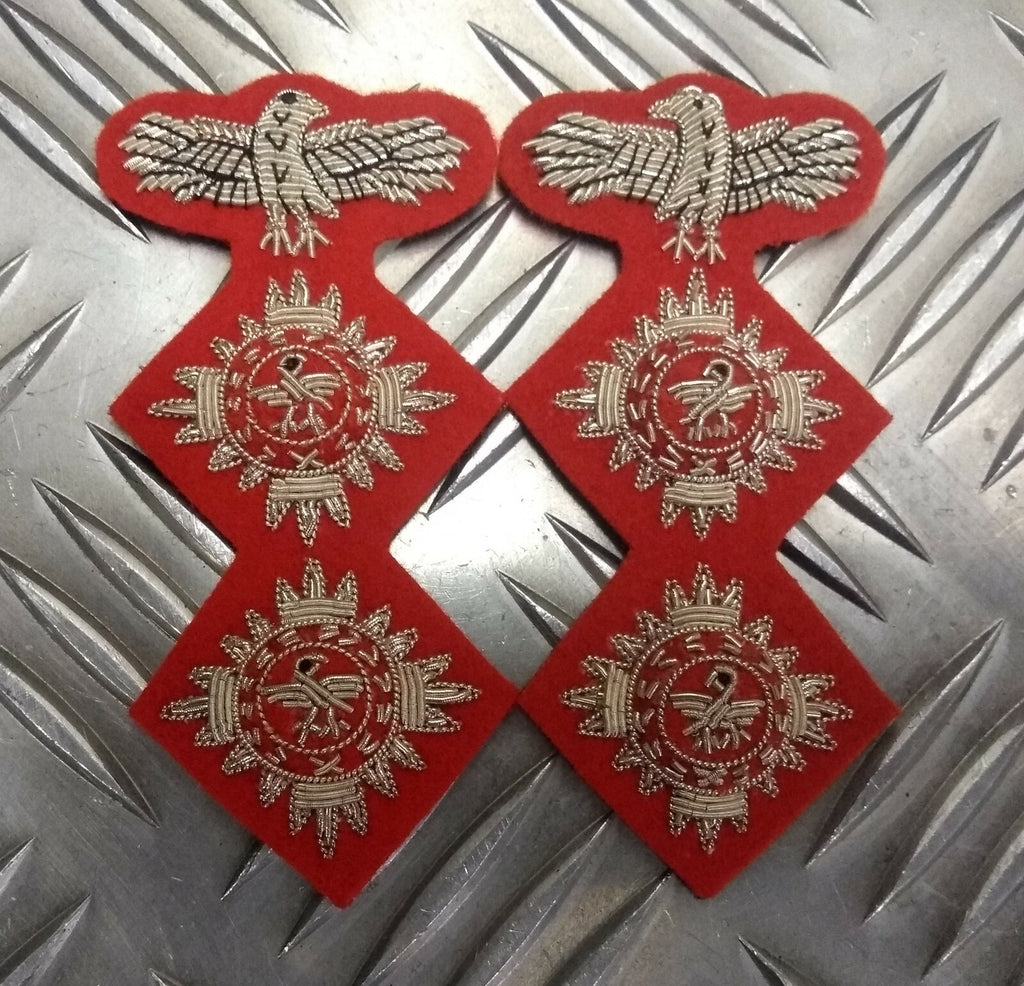 Genuine Issue Officers Braided 2 Pip & Eagle Insignia patches L & R