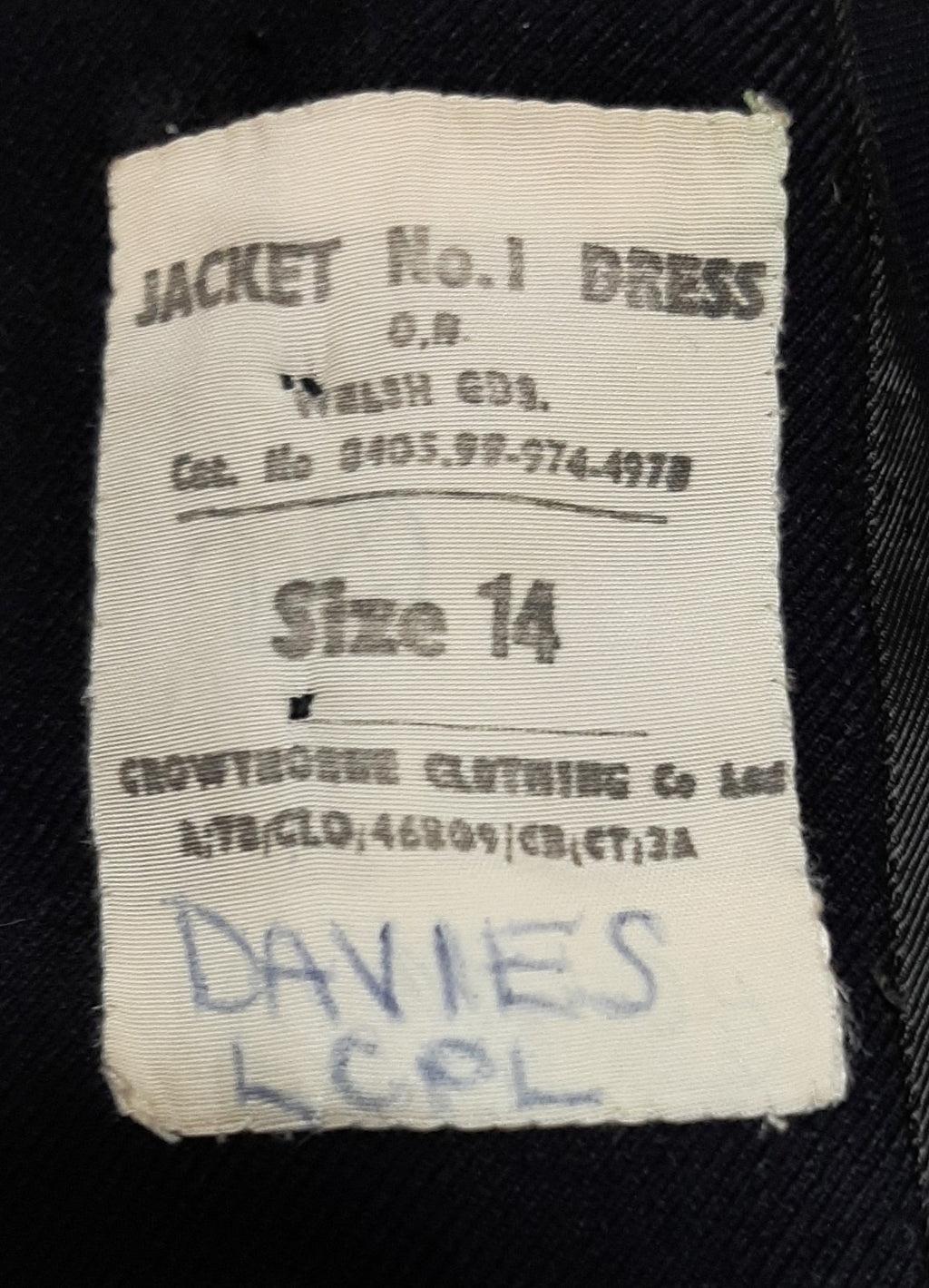 British Army Welsh GDS No1 Vintage Dress Jacket Fully Buttoned O/R Pattern