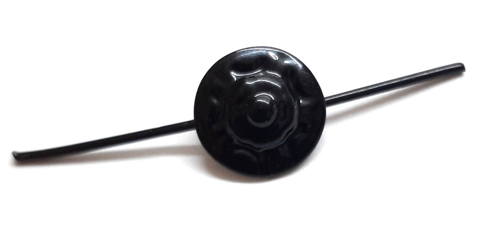 50 Black Rosette Two Prong Fitments Metal Small Grown Rose Heads Job Lot