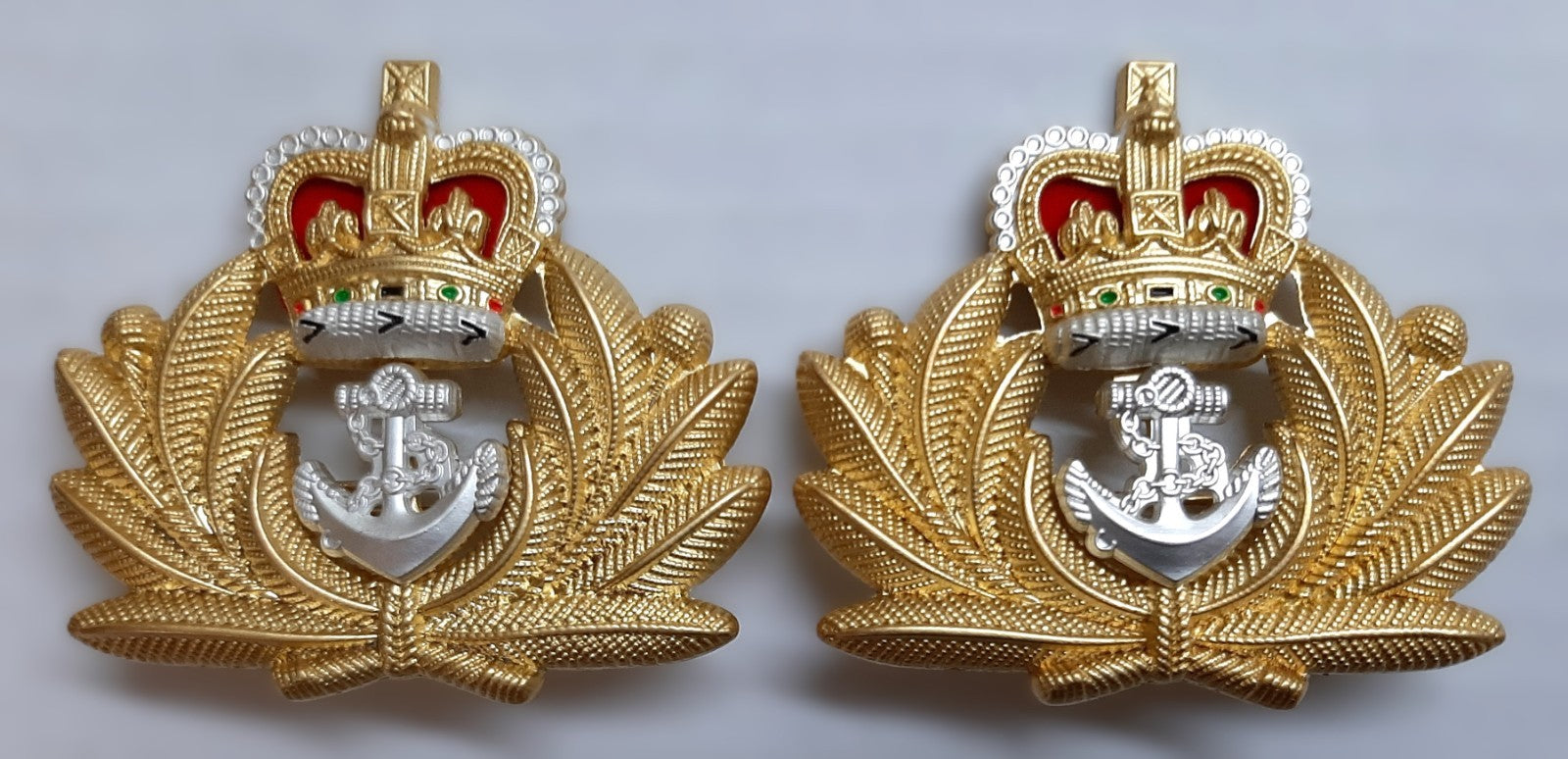 British Navy OFC Beret Badge RN Royal Crown Laurel & Anchor NEW x2