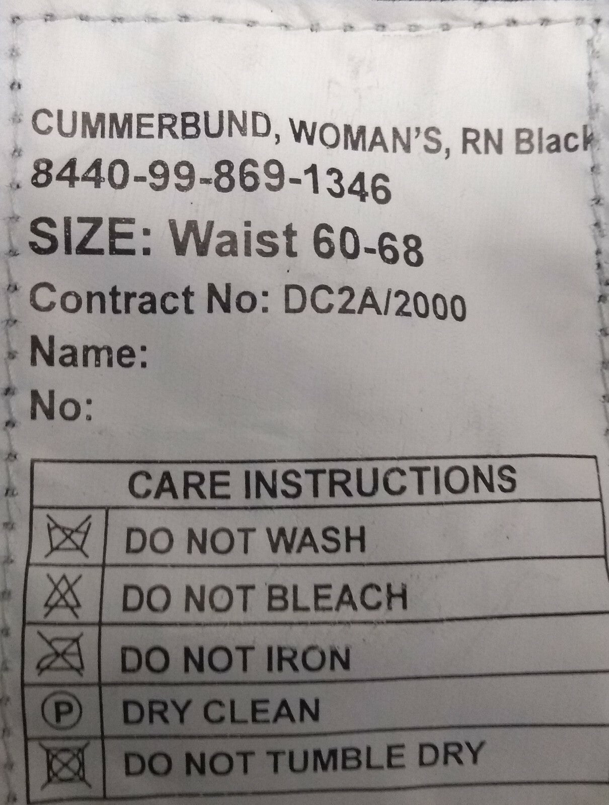 Genuine British Royal Navy WRNS Issue BLACK Cummerbund Naval RN Ceremonial NEW