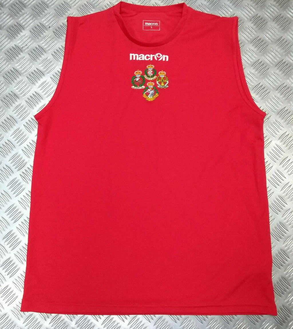RAMC QARANC RADV RADC Macron Red Sleeveless Sport Shirt with Various Numbers