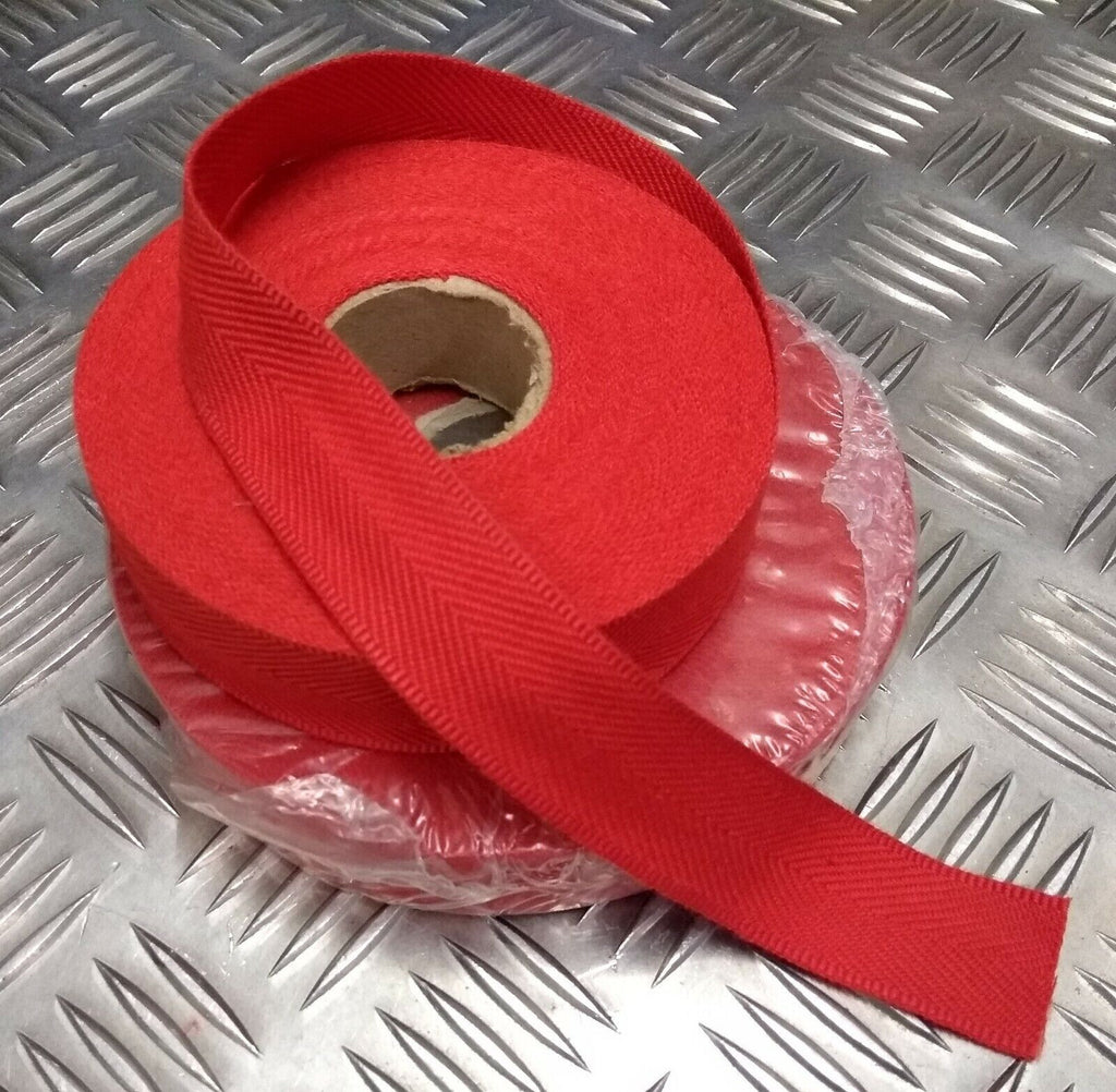 Herringbone Worsted Rayon Red Braided Tape Genuine Issue Ceremonial x1m