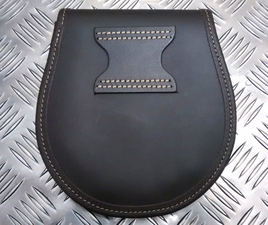 Genuine British Issue Brown Leather Day Sporran / Purse With Strap