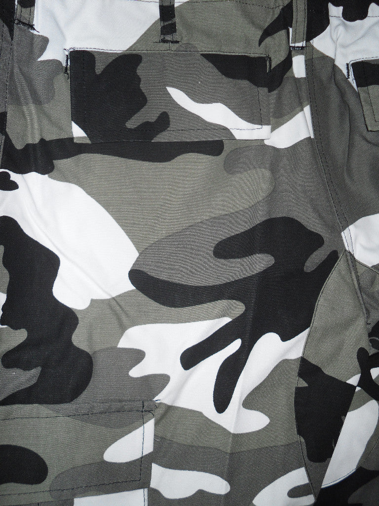Winter Camo Trousers Urban Camouflage Pattern Utility / Combat Pants 36"-40"