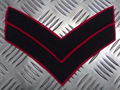 Greatcoat Corporal Large Rank Stripes / Chevrons Army Navy on Red - NEW